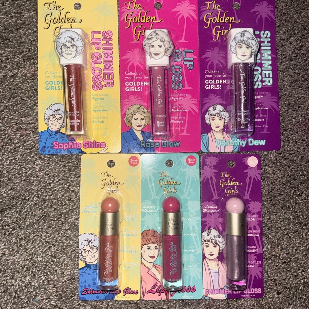 The Golden Girls Shimmer Lip Gloss & Lipstick Set - Brand New